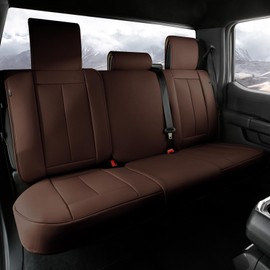 Coverland Custom Car Seat Covers Compatible with 2022-2026 Ford Bronco Raptor - Premium Leather Non-Slip Memory Foam Waterproof Seat Cover Custom Fit Interior Protector [Rear Seat-Dark Brown]