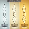 NUÜR Infinity Spiral LED Table Lamp Silver, Dimmable Metallic Bedside