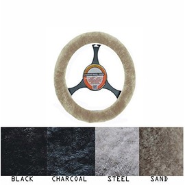 Aegis cover 809001SND Luxury Australian Sheepskin Steering Wheel Cover Sand