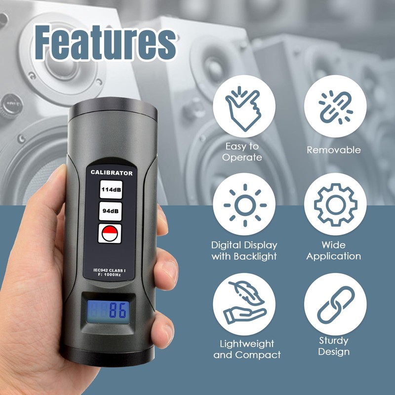 JuviPerpric Sound Level Calibrator, Sound Decibel Calibrator, Digital Sound Meter