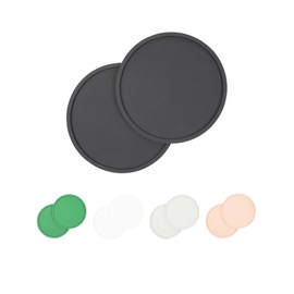 Waggo Habit Silicone Dog Placemat – Set of 2 Modern Heavyweight Silicone Dog Food Mats, Dishwasher Safe, Non-Slip, Solid Color – Black (Large, 9")