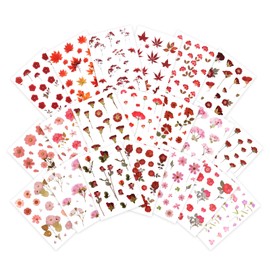 NOGAMOGA Aesthetic Flower Sticker Booklet, 20 Sheets, Transparent Decorative Sticker for Scrapbooking, Album, Bullet Journaling, Junk Journal, Planners, Laptops, Card making