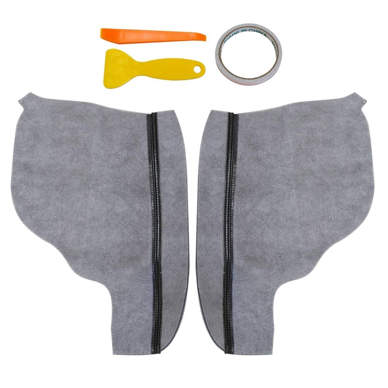 NLQR 2 Pcs Door Armrest Replacement Cover Leather Gray Compatible