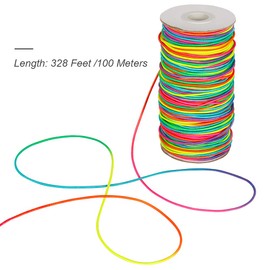 Tenn Well 2mm Elastic Cord, 100 Meters Colorful Stretchy String for Bracelet, Necklace, Jewelry Making, Beading and Crafts