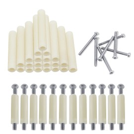 64PCS Electrical Outlet Box Extender Kit Includes 32P Outlet Spacers 32P 1-1/2 Inch 6-32 Thread Flat Head Device Mounting Electrical Outlet Screws for Fixing Wonky And Sunken Outlet