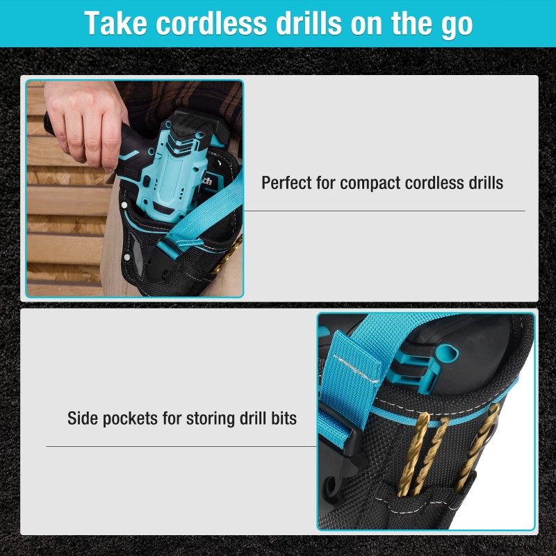 ‎DURATECH DuraTech Drill Holster Quick Release Buckle Side Bit Pocket