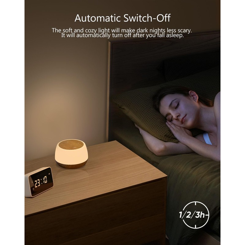 Bonsery Kids Night Light Touch, Rechargeable Bedside Lamp Stepless Dimmable,