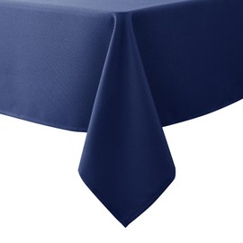 Biscaynebay Fabric Table Cloths, Oil and Water Resistant Spill Proof Tablecloths for Dining, Kitchen, Wedding and Parties, Navy 60 by 84 Inch Rectangle