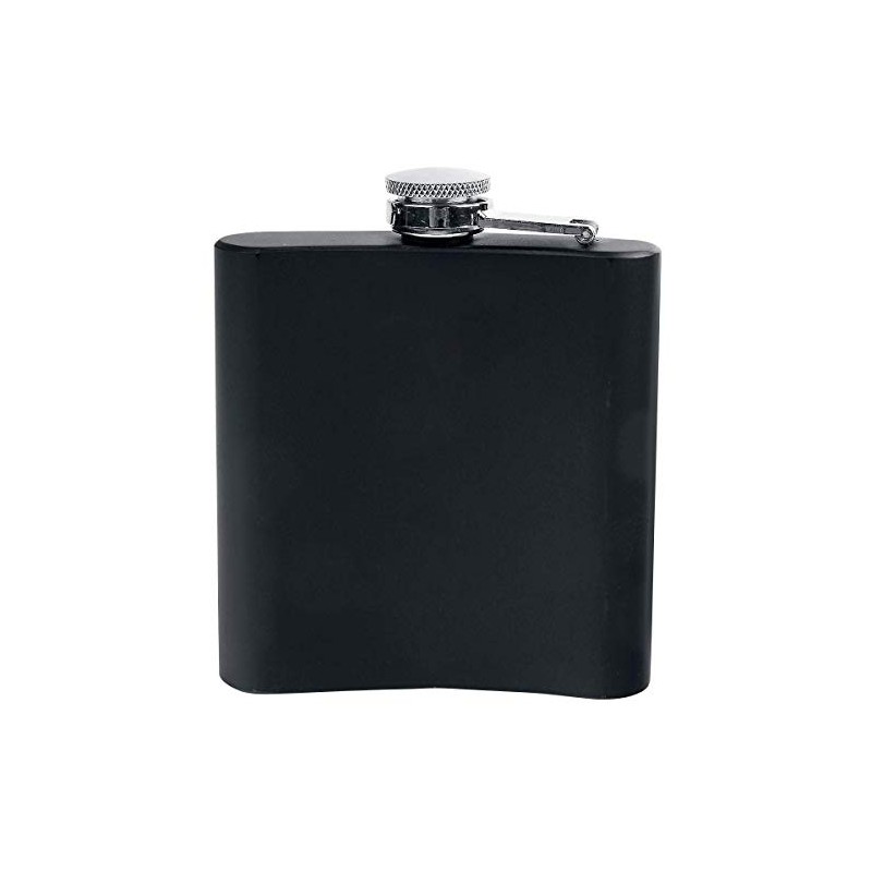 AC/DC HFAC01 Hip Flask, Steel, Black, 9.5 x 2 x