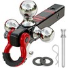Ayleid Trailer Hitch Tri-Ball Mount with Hook&Pin&Rotatable Tow Shackle,Fits 2-in