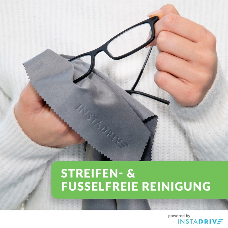 INSTADRIVE Glasses Cloths Pack of 9 20 x 20 cm