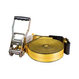 Mytee Products Ratchet Tie-Down Straps with Flat Hooks, 2" x 40' Ratchet Straps Yellow | 10,000 Lbs Breaking Strength | TieDown Ratchet Straps for Flatbed, Truck, Trailers Pickup