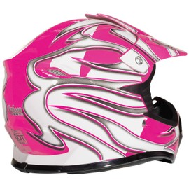 Typhoon Kids Youth Offroad Gear Combo Helmet & Goggles DOT Motocross ATV Dirt Bike MX Motorcycle Pink - XL