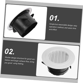 Outanaya Round Soffit Air Exhaust Vent Cover Ac Vent Cover with Shutter Design for Improved Ventilation Suitable for Bathroom Kitchen and Office Use Durable and Safe