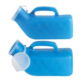2 Pcs Urine Bottles Male Urinal Bottles for Men, Urinal Pee Bottle for Mens Urine Bottles Spill Proof, 1200ml Portable Urinals for Men with Lid, Plastic Urine Bottle for Men Camping Travel