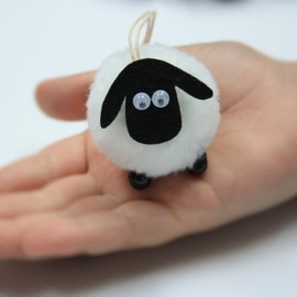 Home Decoration Plush Lamb Pendants Hanging Ornament 12 Pack