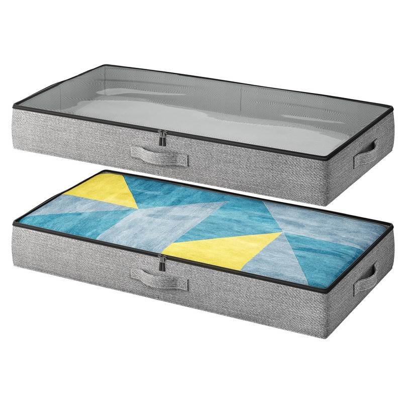 TidyCorner 2-Pack Under Bed Storage Containers, 4.5 Inches Tall Low