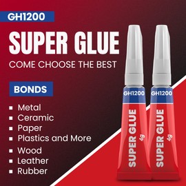 GH1200 - Super Glue for All Purpose - 4 Gram x 16 PCs Super Fast, Thick & Strong Adhesive Superglue - Cyanoacrylate Glue for Hard Plastics, DIY Craft, Ceramics, Frame, Leather, Metal Etc