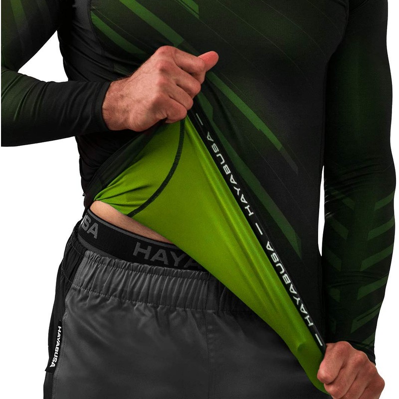 Hayabusa Metaru Long Sleeve Jiu Jitsu Rashguard - Green, Small