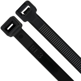 ISOLATECH Cable Ties Black UV Resistant Large Small Long Flat Set 500 Pieces Each 100 Pieces: 100 x 2.5 mm, 150 mm x 2.5 mm, 200 mm x 2.5 mm, 250 mm x 2.5 mm, 300 mm x 3.6 mm