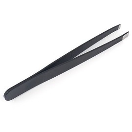 Straight Black Metal Tweezers 1P / 일자형 블랙 메탈 쪽집게 핀셋 1P