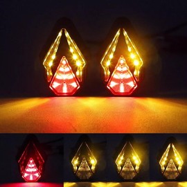 2 Pieces Sequential Motorcycle Flush Mount LED Turn Signals Blinker Light Indicator