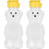 Wwyan 2Pcs Yellow Plastic Bear Honey Bottle Jars,Empty Honey Squeeze Bottle with Flip-top Lid for Storing and Dispensing Condiment Squeeze Bottles (8 Oz)