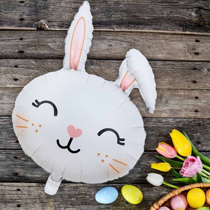 HADCKJA Bunny Balloons Easter Balloons Rabbit Head Foil Balloon for