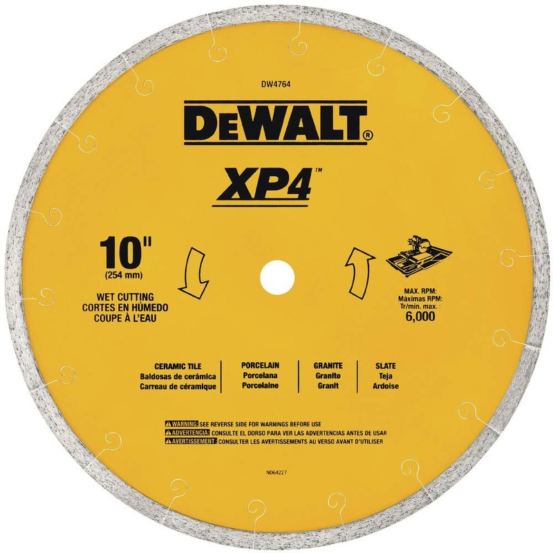 DEWALT Diamond Blade for Tile, Wet Cutting, 10-Inch x .060-Inch