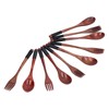 Wooden Tableware Set EcoFriendly Spoon Fork Reusable Hand Made Utensils