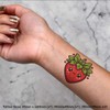 4 x 'Kawaii Strawberry' Temporary Tattoos - Water Resistant, Skin-Safe,