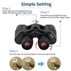 Binoculars :20x50high Power Binoculars Clear in Low Light :Waterproof,with Low Light Vision,Ideal for Bird Watching,Hunting,Football Games,Traveling,Stargazing,Cruise,and Comes with a Carrying Bag