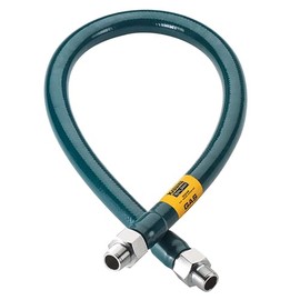 Krowne M5036 Royal Series Gas Hose, 1/2” I.D., 36” Long, Stainless Steel Corrugated tubing & Radial wrap with Green Antimicrobial PVC Coating, 120,000 BTU/hr Minimum Flow Capacity‌‌‌‌‍​​‌‌​‌‌‍​‌​
