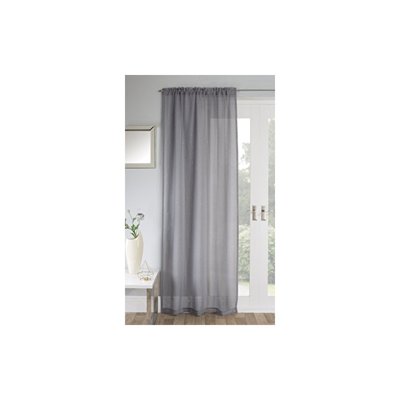 Tyrone Textiles Ltd Jewel Grey Diamante Voile Panel (Drop -