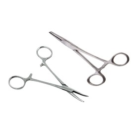 SURGICAL ONLINE 6.25" Straight & Curved Hemostat Forceps Set, Locking Tweezer Clamps. Ideal Hemostats for Nurses, Fishing Forceps, Crafts and Hobby