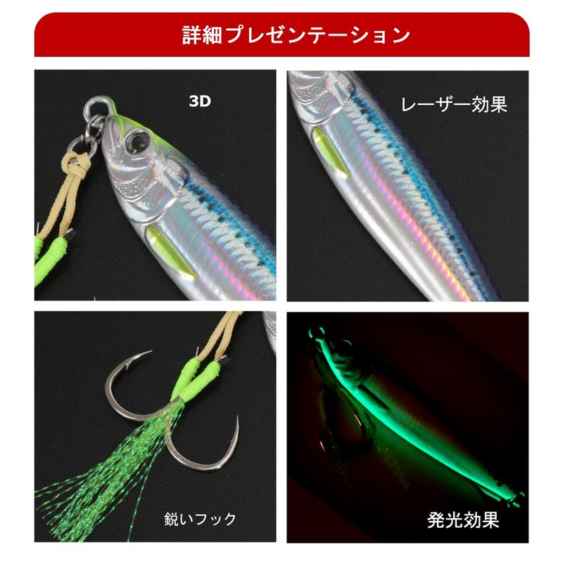 Tolure Jiggle Lure 40g 3D Printed Body 3D Eyes Fast