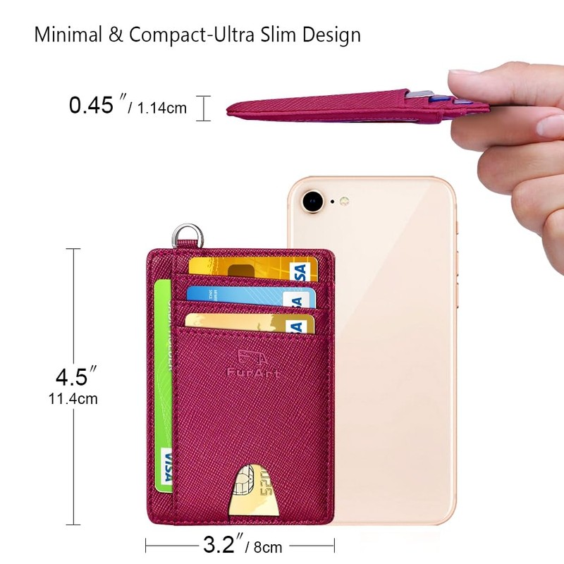FurArt Slim Minimalist Wallet, Front Pocket Wallets, RFID Blocking, Credit