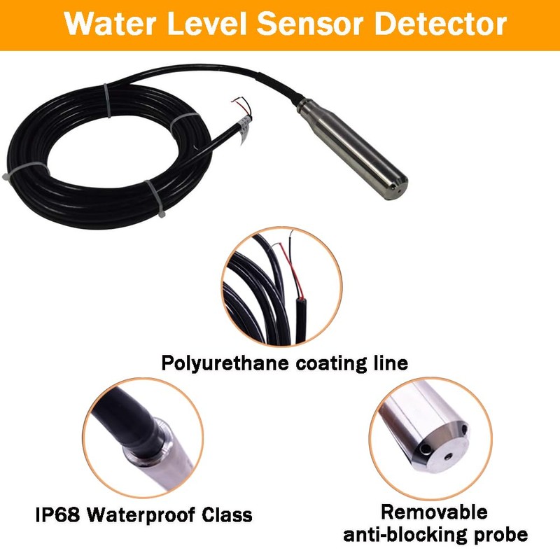 EQCOTWEA Liquid Level Transmitter Water Level Sensor Detector Pressure Transmitter