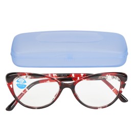 Progressive Multifocal Reading Glasses for Men Women Anti Blue Ray Progressive Lens Glasses for Gaming TV Phones +200 Black Red Frame