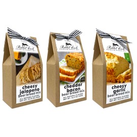 Rabbit Creek Beer Bread Mix Variety Pack of 3 – Cheesy Jalapeno, Cheddar Bacon & Cheesy Garlic Beer Bread Mix