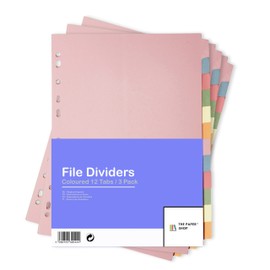 [Set of 3] Folder Index A4 Coloured 12-Piece Dividers for A4 Folder | Folder Index for A4 Folder