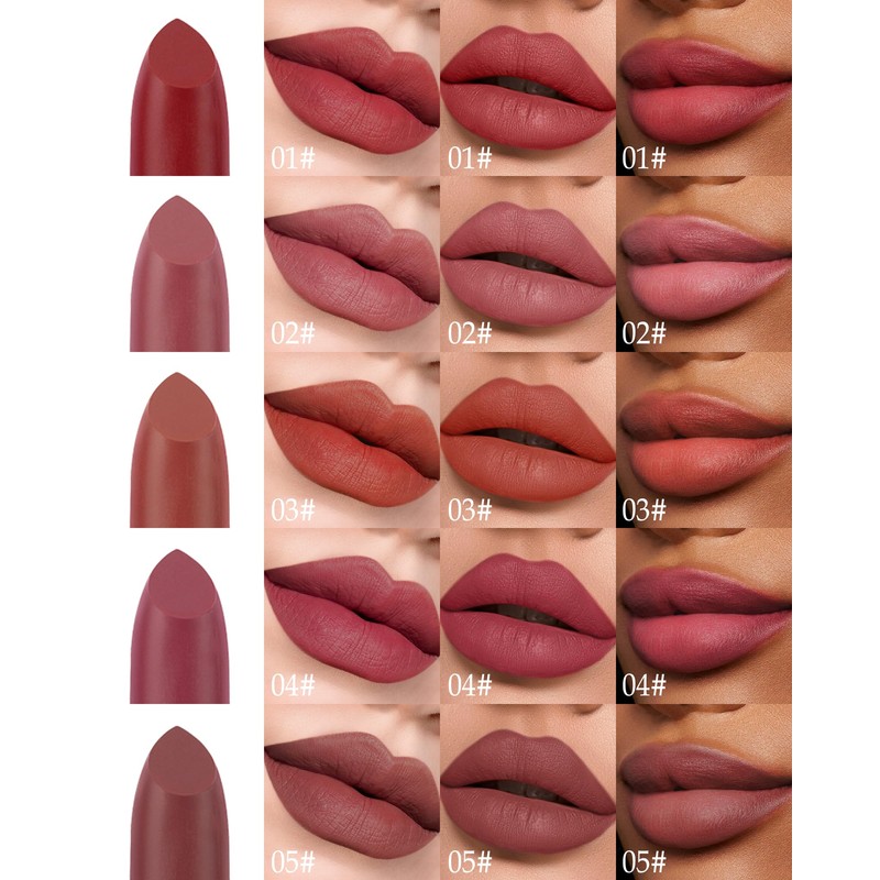 Chili Red Matte Lipstick,Waterproof Long Lasting Lip Gloss,Makeup for Women