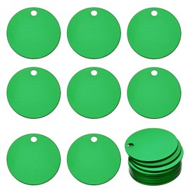 MECCANIXITY 24 Pack Round Aluminum Blank Tags 35 x 35 x 1mm Engraving Stamping Blanks Metal Blank Label Dog Pet Tags for DIY Jewelry Stamping Tools, Green
