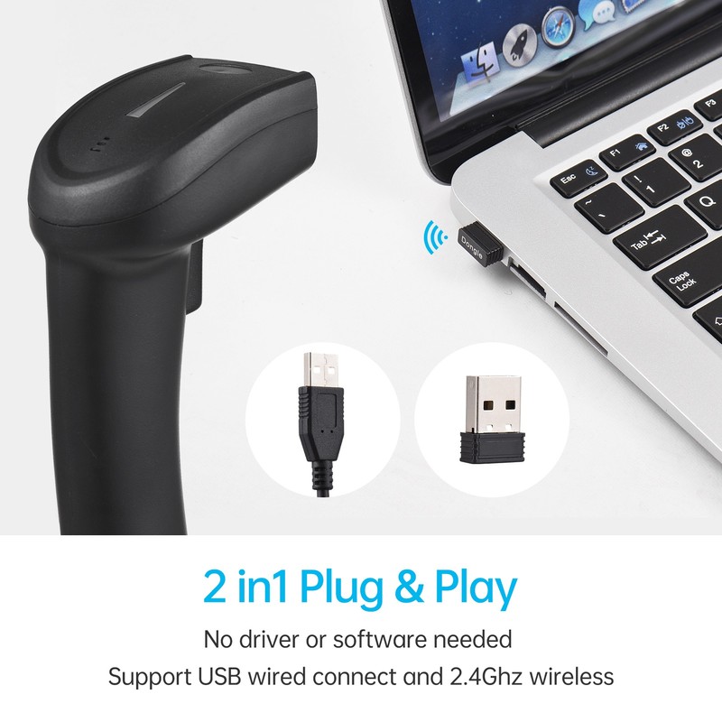 Barcode Scanner USB Plug and Play Portable Handheld Barcode Reader