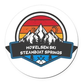 CafePress Howelsen Ski Area Steamboat Springs Colorado 5.5" Round Car Magnet Magnetic Bumper Display
