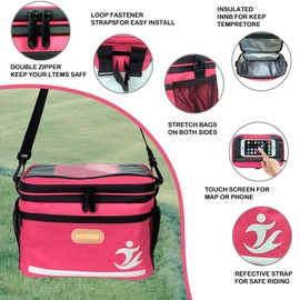 GOTINSN Lunch Bag Insulated Lunch Box 6L Handbag Leakproof Thermal Cooler Tote with High Capacity 6L as a Bike Handlebar Bag for Travel Work Picnic Food Container Pink