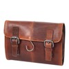 Mens Leather Toiletry Bag Hanging Cosmetic Shaving Kit Travel Bag,