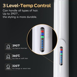 Cordless Hair Straightener and Curler 2 in 1 Ceramic Flat Iron Mini Cordless Portable Travel Hot Tools Straight Curl for Women Men USB Rechargeable with Pouch（White）