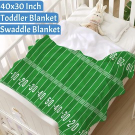 Ottoy American Football Field Green Super Soft Micro Fleece Infant, Newborn Blankets Quilt Plush Lightweight Decorative Couch, Sofa, Travel, Lap, Bed Throw Blanket,40"x30" (Toddler) for Pets