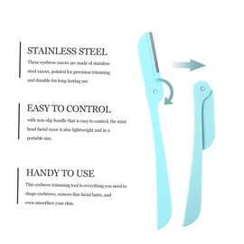 Healeved 10pcs Foldable Eyebrow for Women Ergonomic Design for Pain Hair Removal for Upper Lip Chin and Cheeks